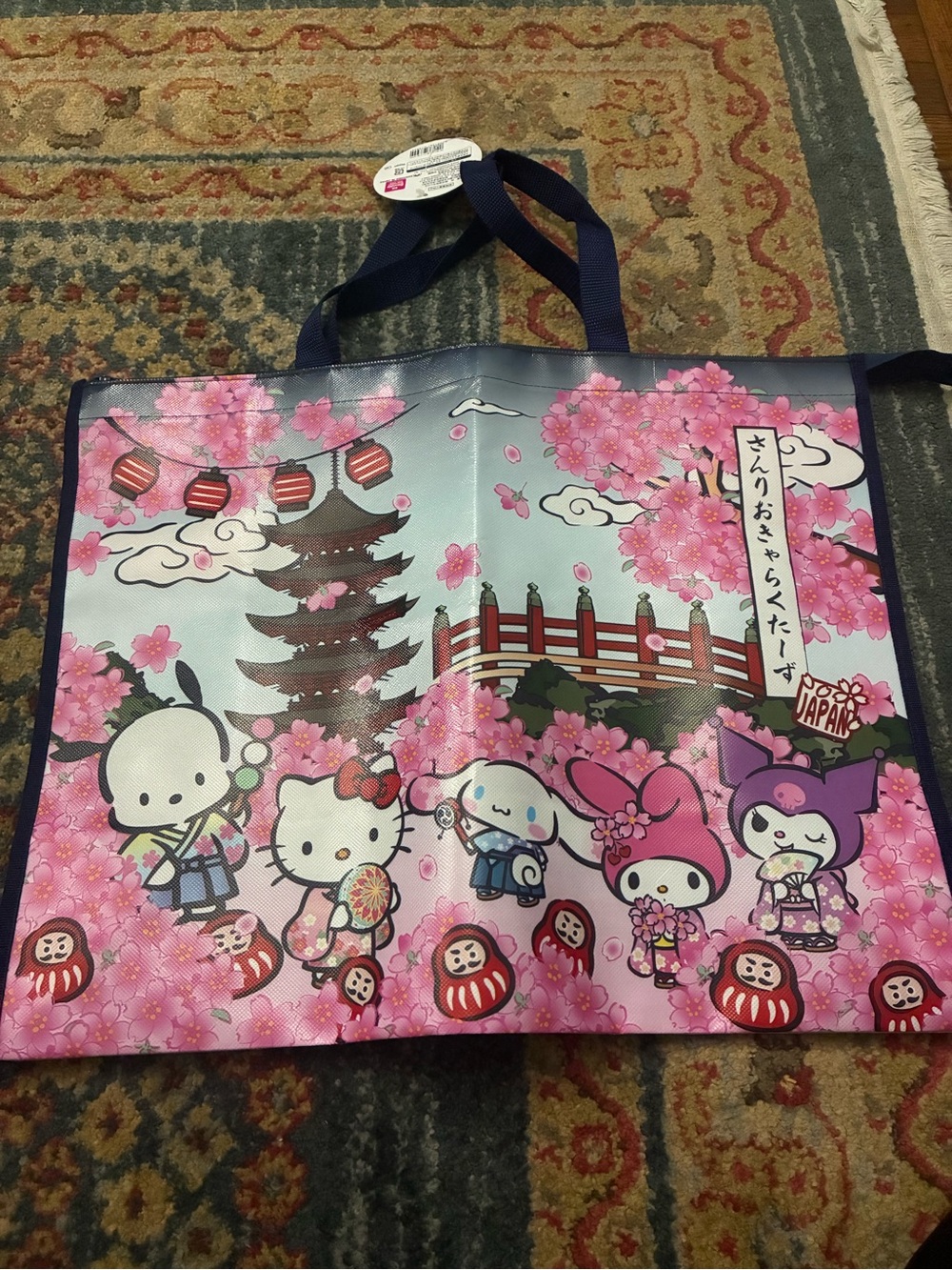 Sanrio Pink & Navy Cherry Blossom Character Tote Bag